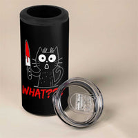 Black Cat Halloween 4 in 1 Can Cooler Tumbler What Killer Kitten With Knife