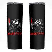 Black Cat Halloween Skinny Tumbler What Killer Kitten With Knife