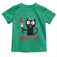 Black Cat Halloween Toddler T Shirt What Killer Kitten With Knife - Wonder Print Shop