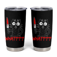 Black Cat Halloween Tumbler Cup What Killer Kitten With Knife