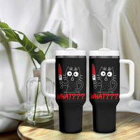 Black Cat Halloween Tumbler With Handle What Killer Kitten With Knife