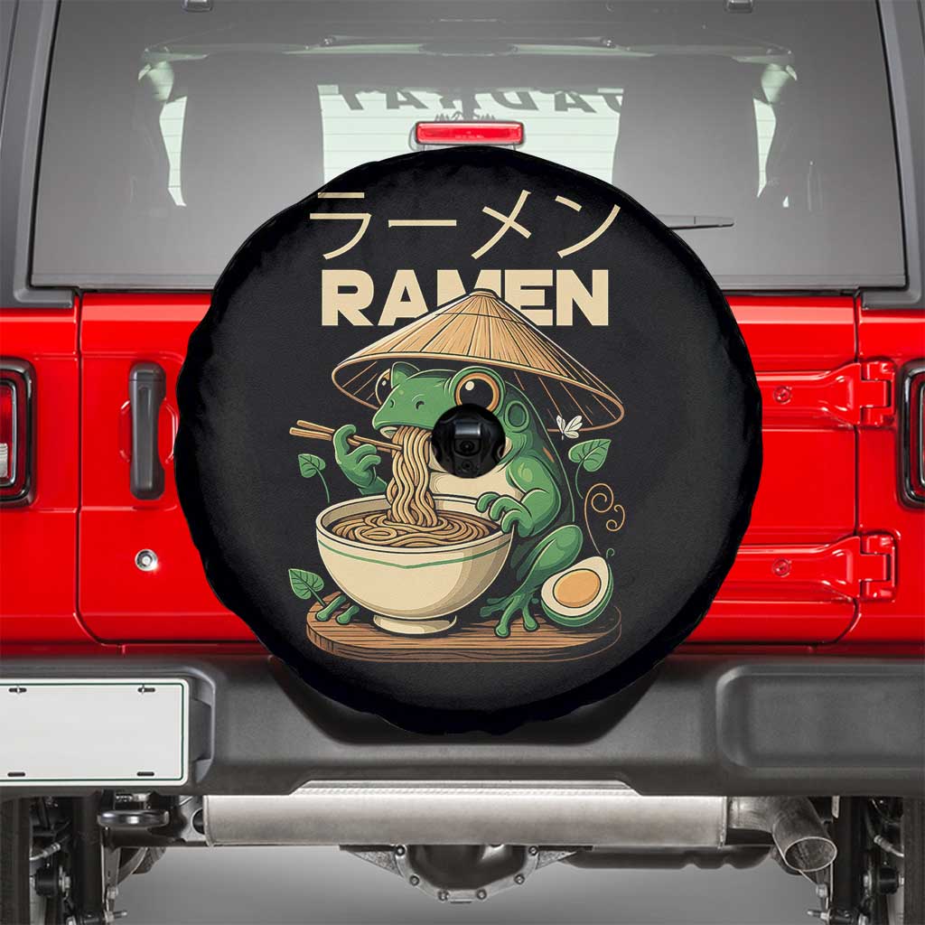 Frog Eating Ramen Spare Tire Cover Funny Japanese Food Lover Anime - Wonder Print Shop