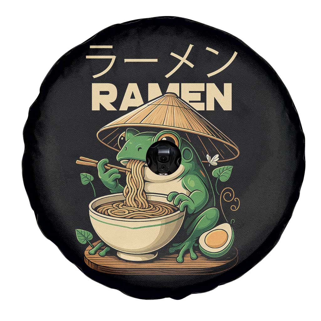 Frog Eating Ramen Spare Tire Cover Funny Japanese Food Lover Anime - Wonder Print Shop