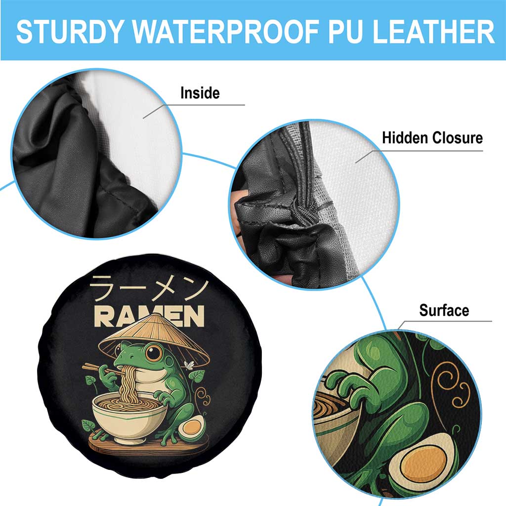 Frog Eating Ramen Spare Tire Cover Funny Japanese Food Lover Anime - Wonder Print Shop