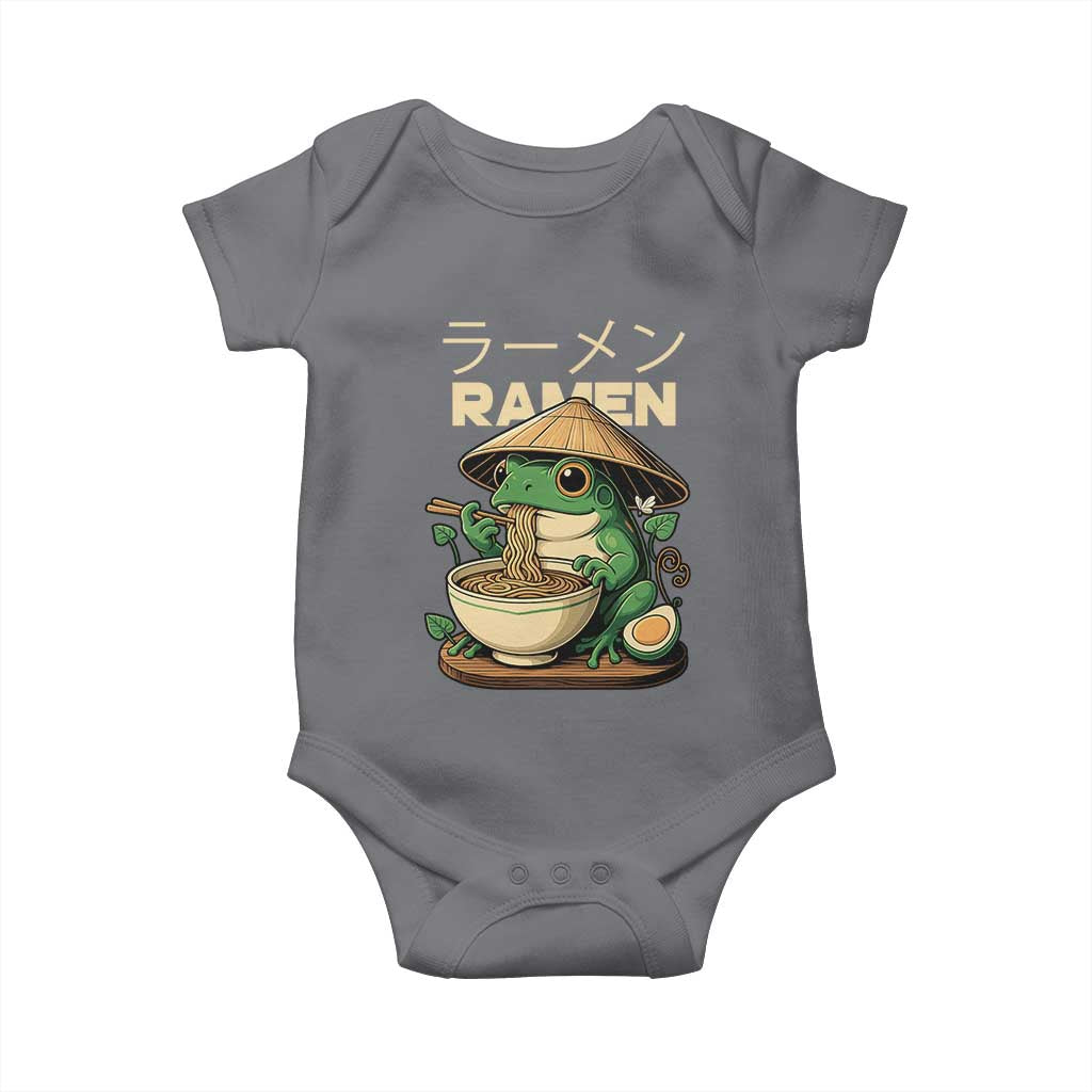 Frog Eating Ramen Baby Onesie Funny Japanese Food Lover Anime - Wonder Print Shop