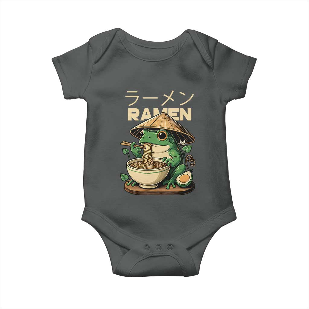 Frog Eating Ramen Baby Onesie Funny Japanese Food Lover Anime - Wonder Print Shop