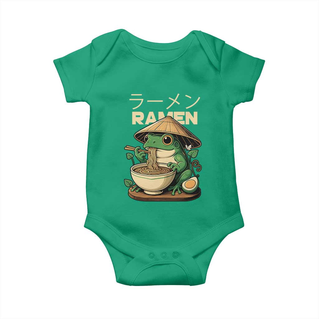 Frog Eating Ramen Baby Onesie Funny Japanese Food Lover Anime - Wonder Print Shop