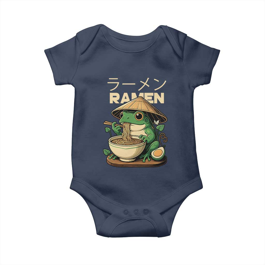 Frog Eating Ramen Baby Onesie Funny Japanese Food Lover Anime - Wonder Print Shop