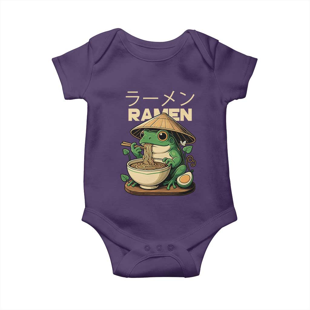 Frog Eating Ramen Baby Onesie Funny Japanese Food Lover Anime - Wonder Print Shop