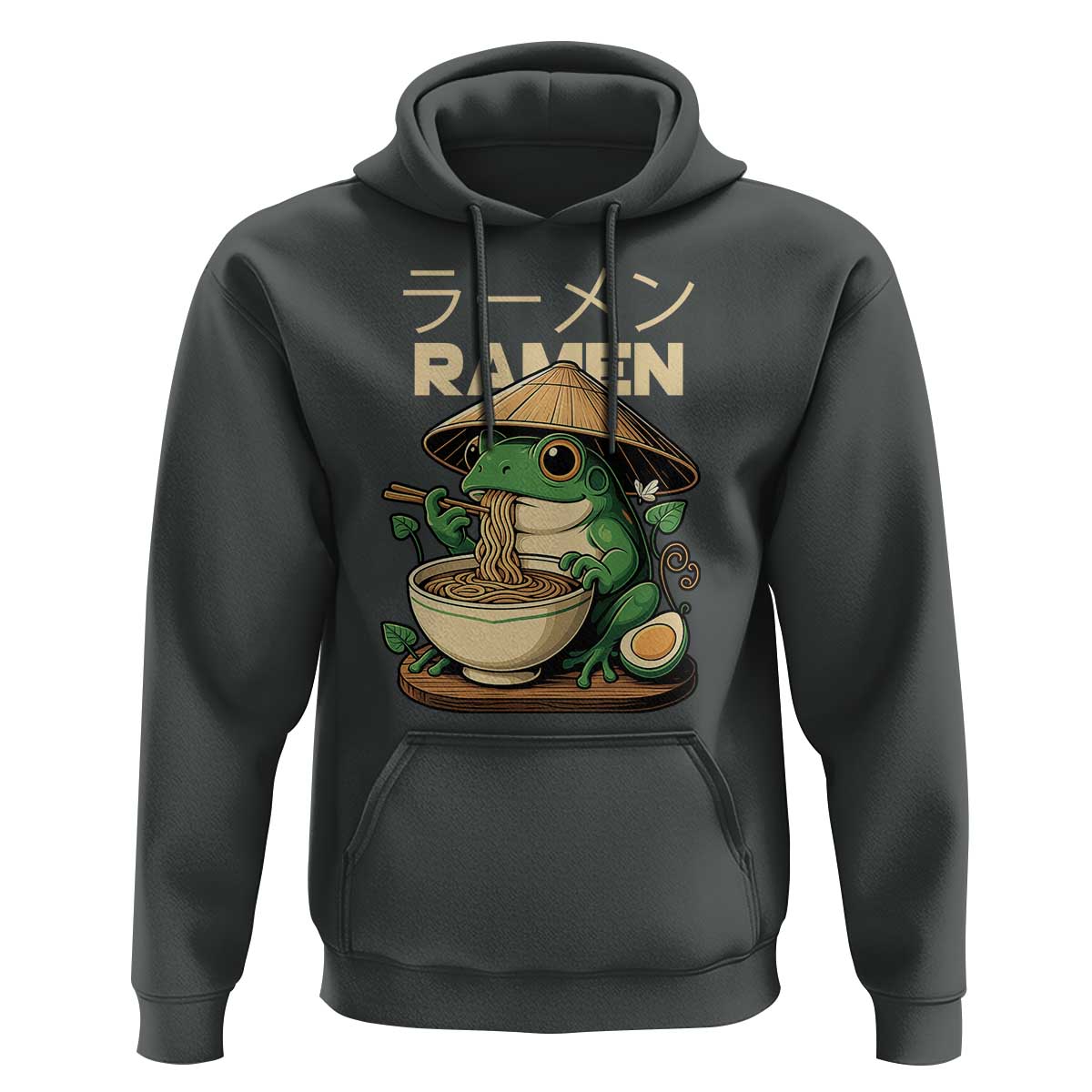 Frog Eating Ramen Hoodie Funny Japanese Food Lover Anime - Wonder Print Shop