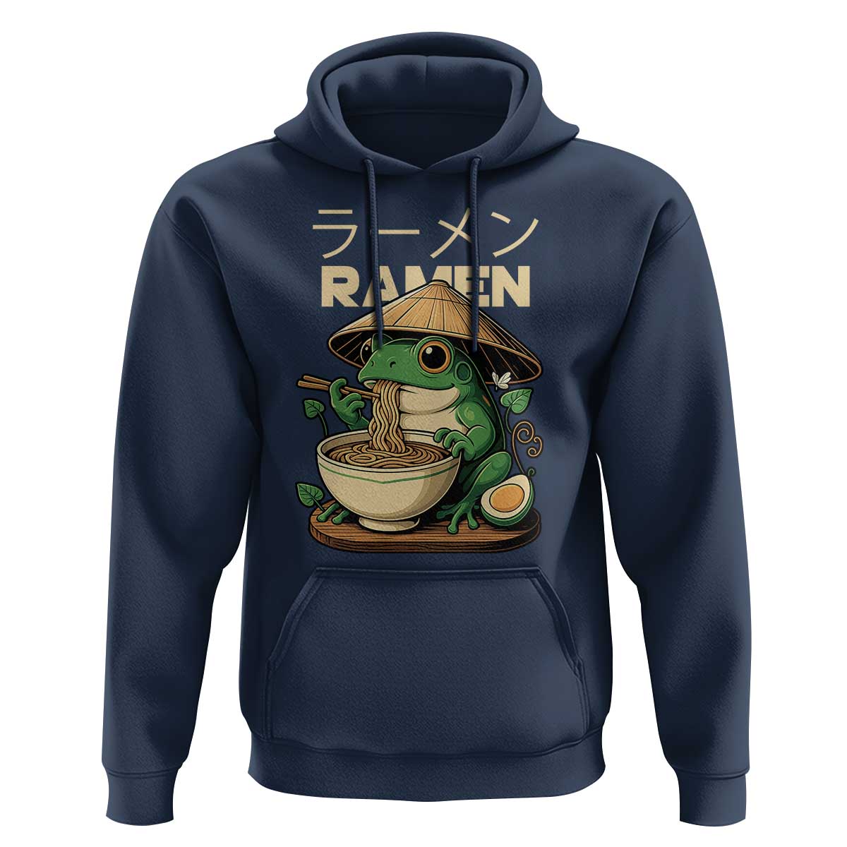 Frog Eating Ramen Hoodie Funny Japanese Food Lover Anime - Wonder Print Shop