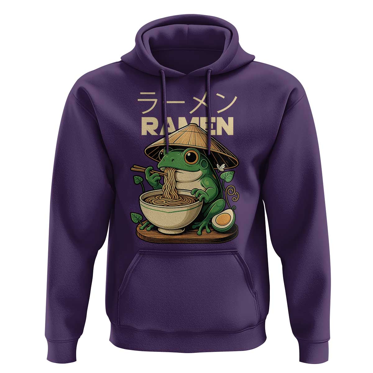 Frog Eating Ramen Hoodie Funny Japanese Food Lover Anime - Wonder Print Shop