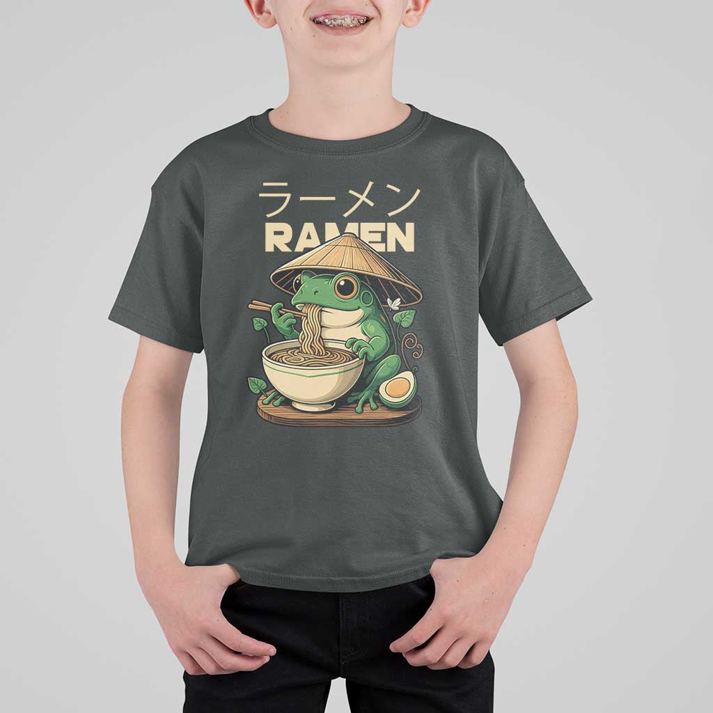 Frog Eating Ramen T Shirt For Kid Funny Japanese Food Lover Anime - Wonder Print Shop