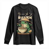 Frog Eating Ramen Long Sleeve Shirt Funny Japanese Food Lover Anime - Wonder Print Shop