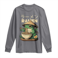 Frog Eating Ramen Long Sleeve Shirt Funny Japanese Food Lover Anime - Wonder Print Shop