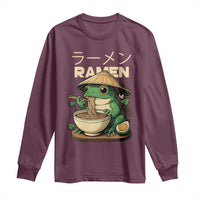 Frog Eating Ramen Long Sleeve Shirt Funny Japanese Food Lover Anime - Wonder Print Shop