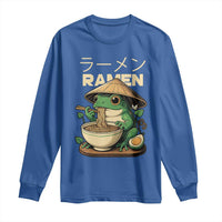 Frog Eating Ramen Long Sleeve Shirt Funny Japanese Food Lover Anime - Wonder Print Shop