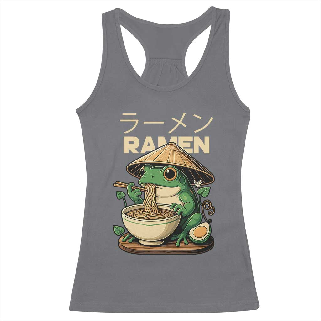Frog Eating Ramen Racerback Tank Top Funny Japanese Food Lover Anime - Wonder Print Shop