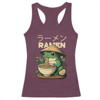 Frog Eating Ramen Racerback Tank Top Funny Japanese Food Lover Anime - Wonder Print Shop