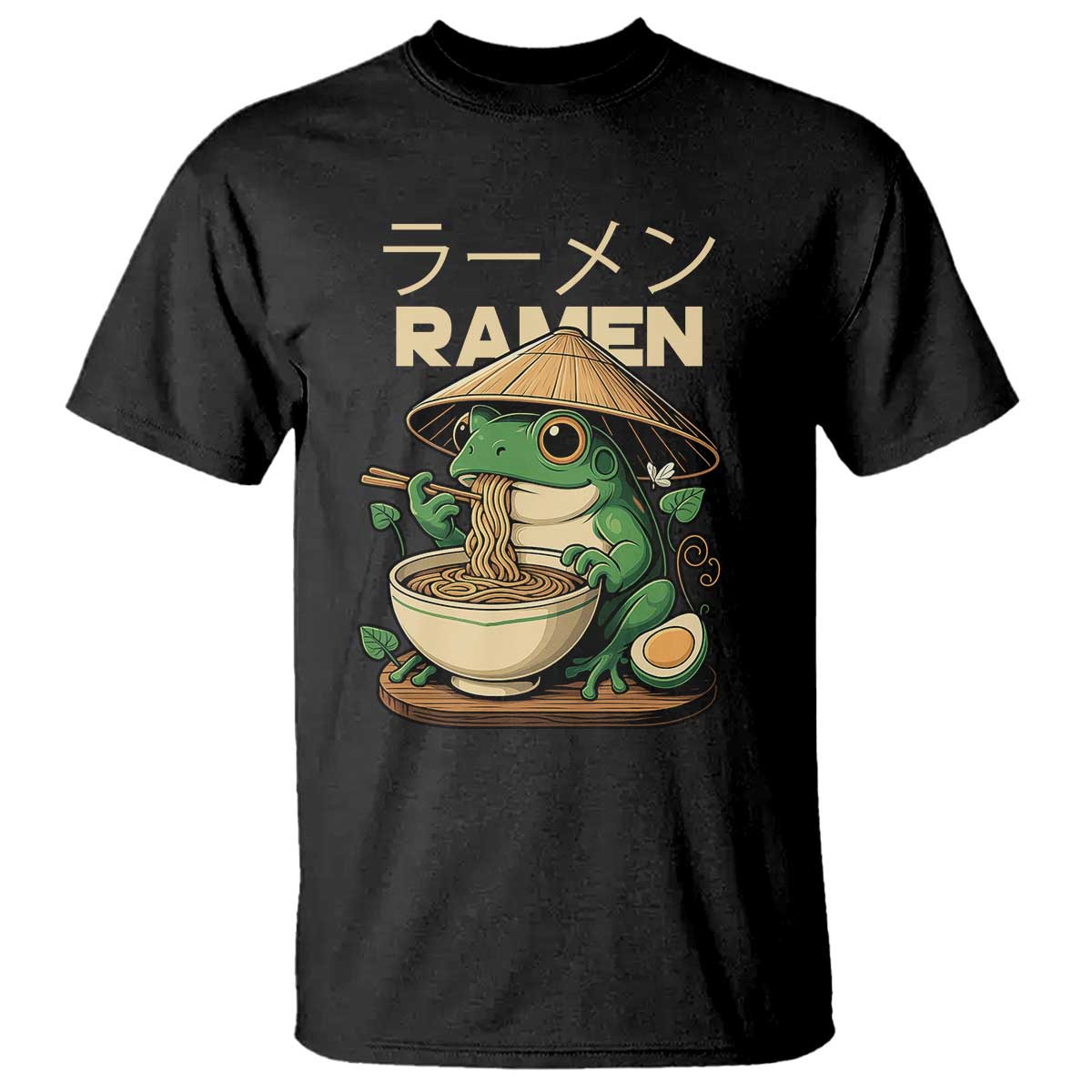 Frog Eating Ramen T Shirt Funny Japanese Food Lover Anime - Wonder Print Shop