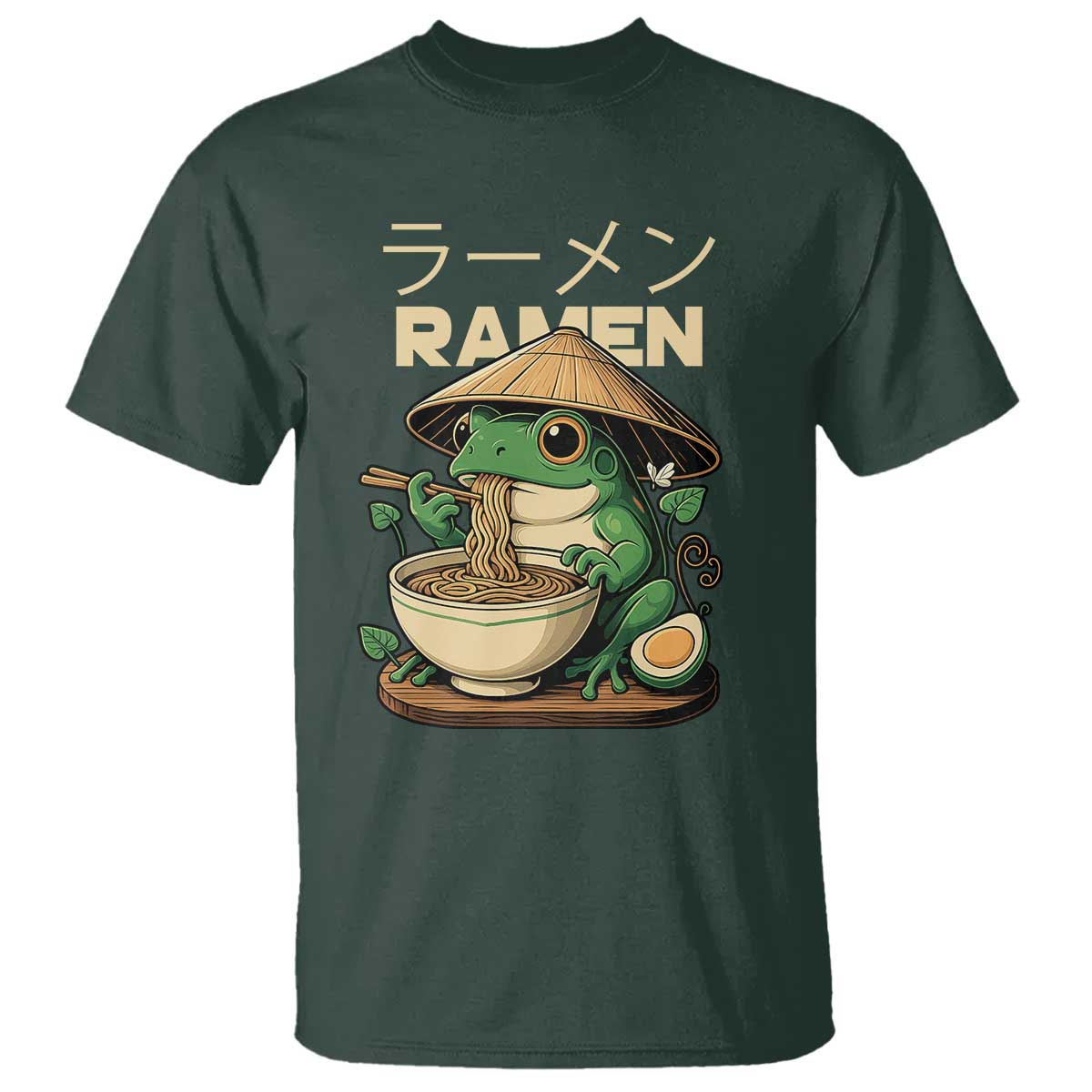 Frog Eating Ramen T Shirt Funny Japanese Food Lover Anime - Wonder Print Shop