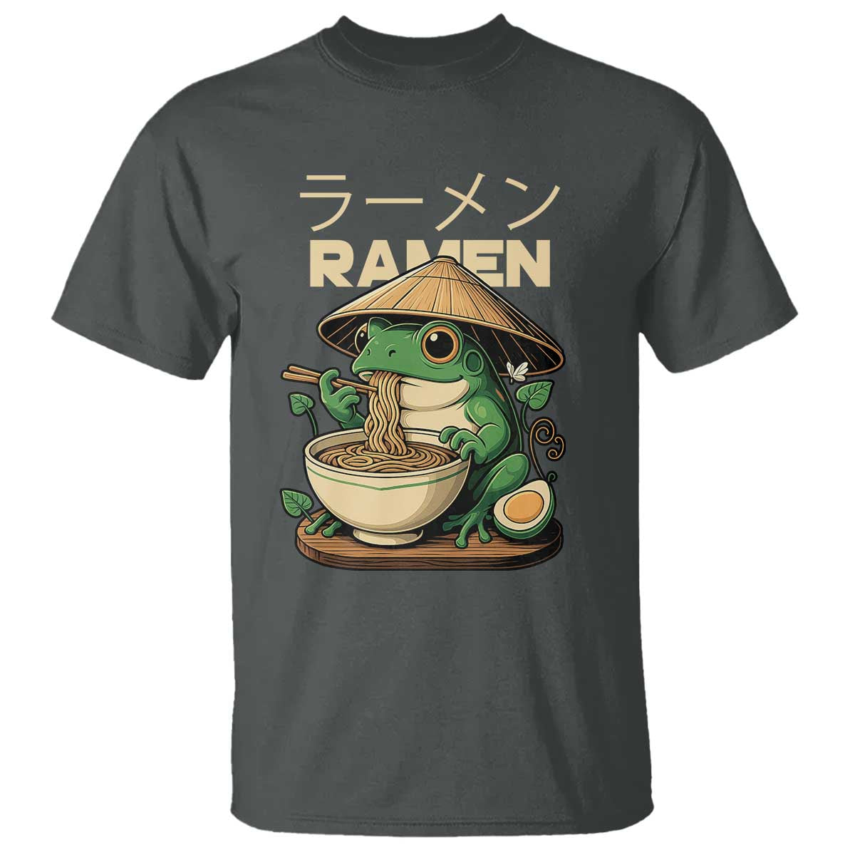 Frog Eating Ramen T Shirt Funny Japanese Food Lover Anime - Wonder Print Shop