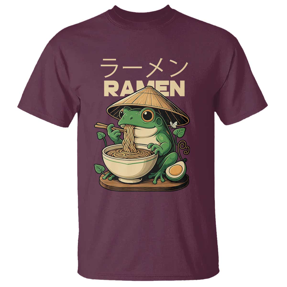 Frog Eating Ramen T Shirt Funny Japanese Food Lover Anime - Wonder Print Shop