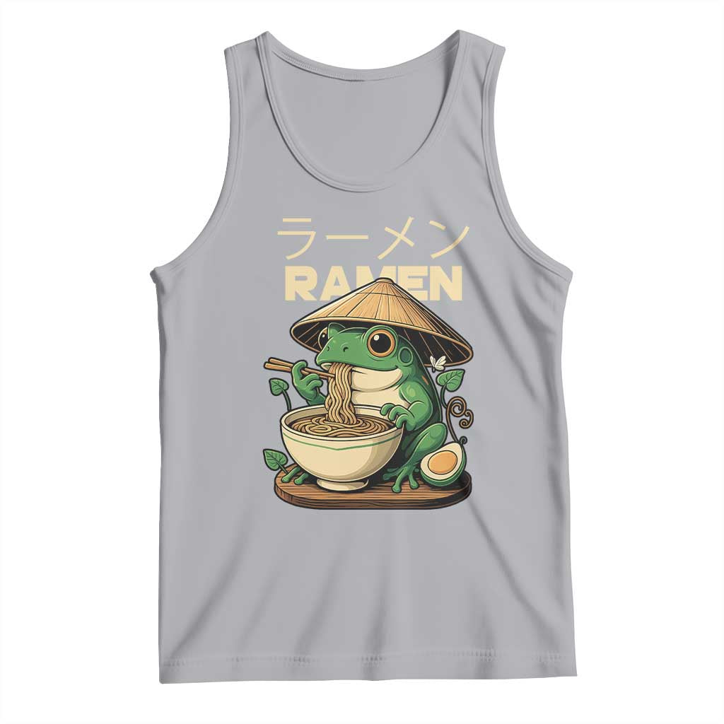 Frog Eating Ramen Tank Top Funny Japanese Food Lover Anime - Wonder Print Shop