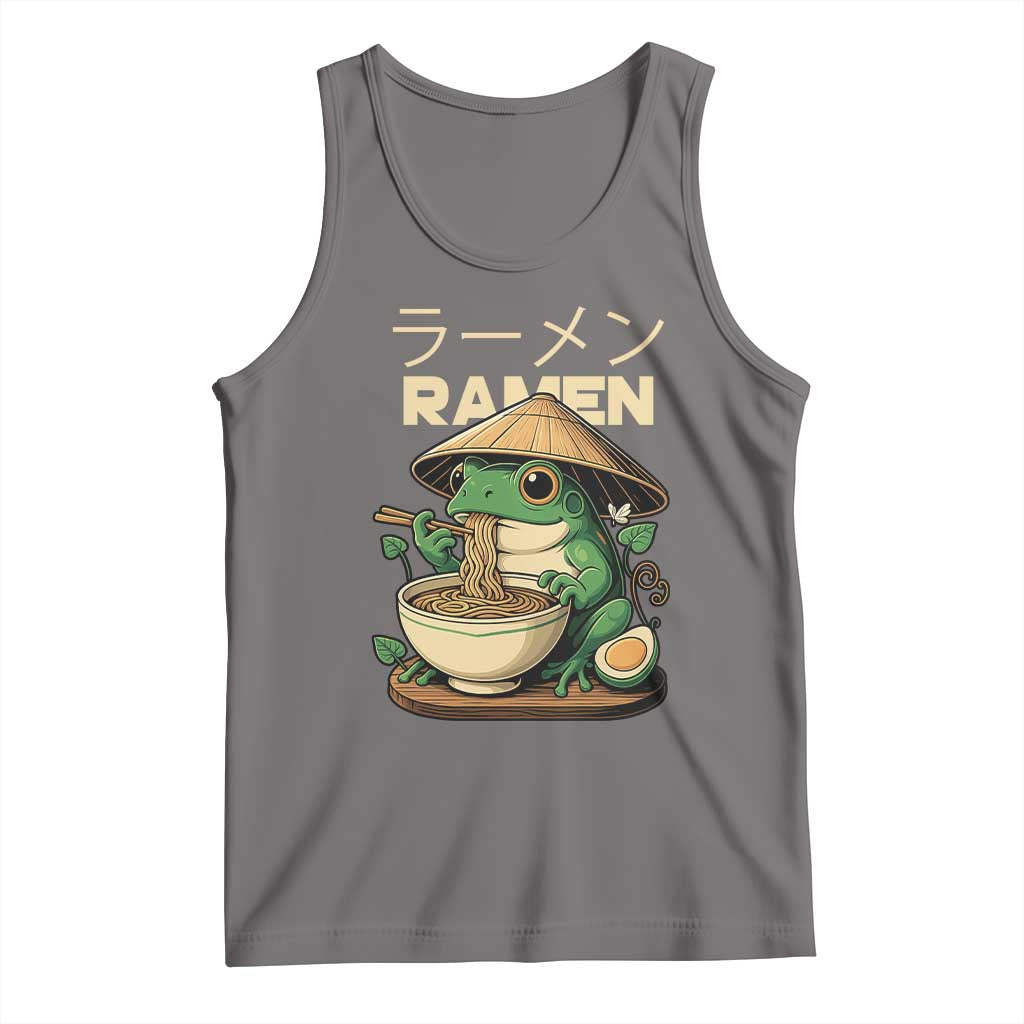 Frog Eating Ramen Tank Top Funny Japanese Food Lover Anime - Wonder Print Shop