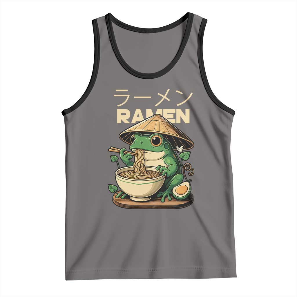 Frog Eating Ramen Tank Top Funny Japanese Food Lover Anime - Wonder Print Shop