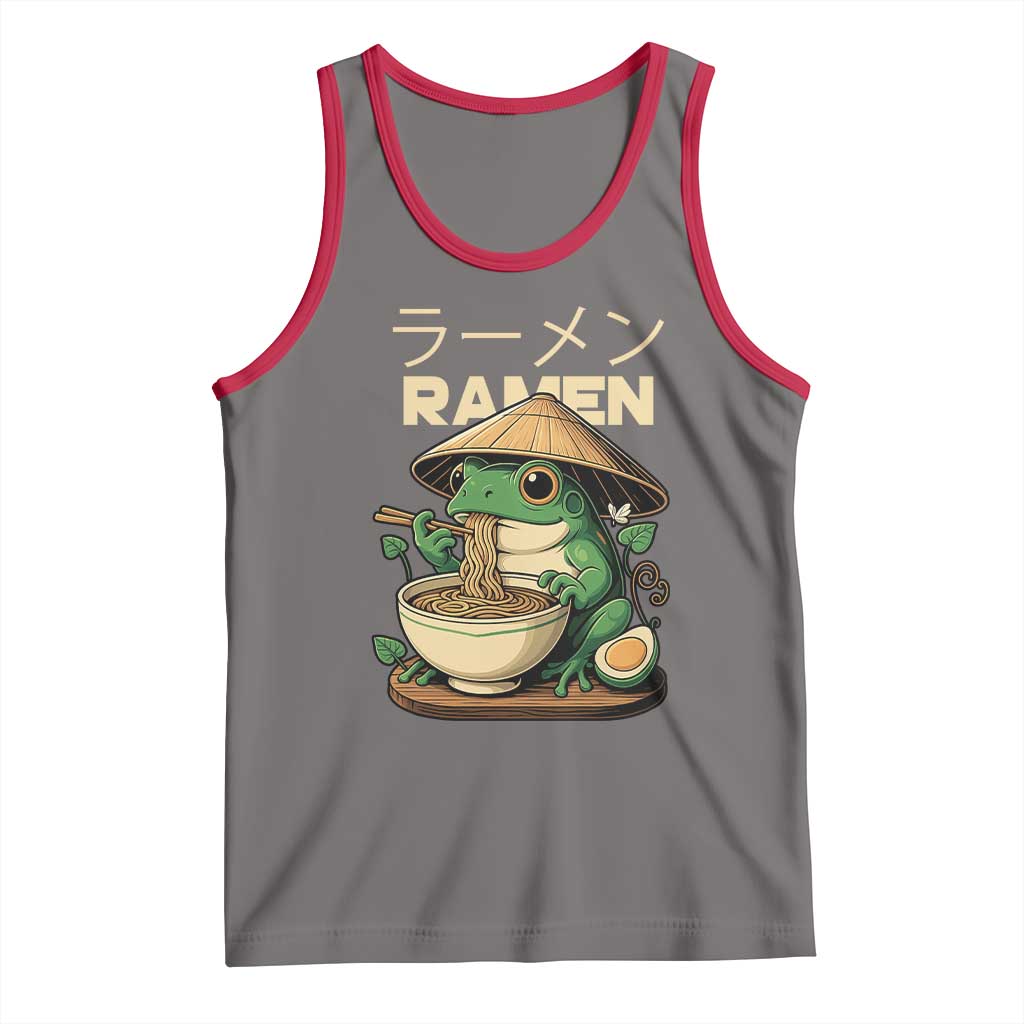 Frog Eating Ramen Tank Top Funny Japanese Food Lover Anime - Wonder Print Shop
