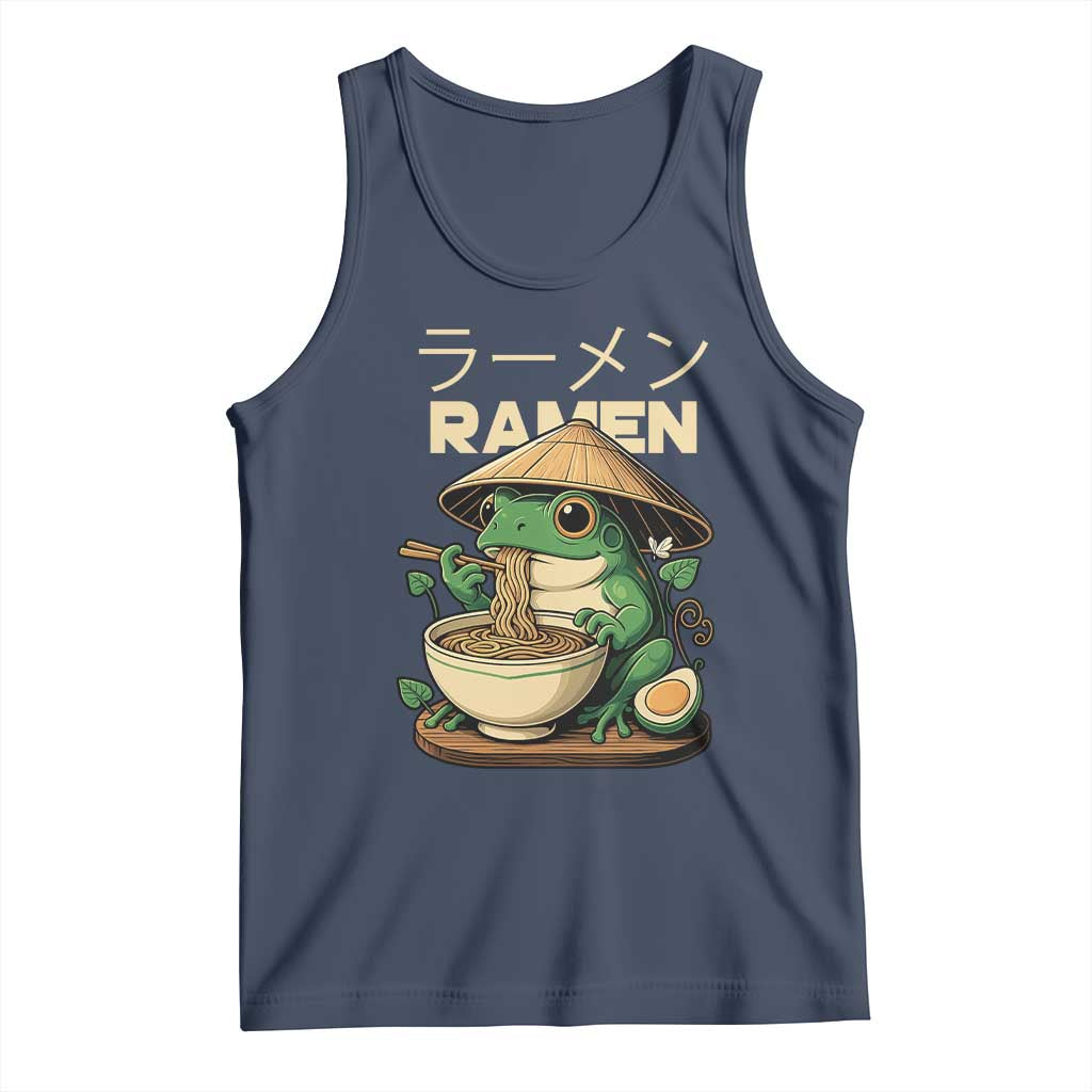 Frog Eating Ramen Tank Top Funny Japanese Food Lover Anime - Wonder Print Shop