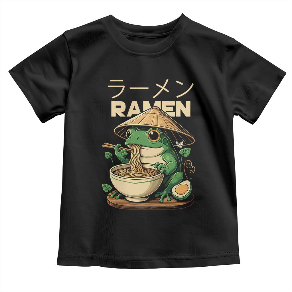 Frog Eating Ramen Toddler T Shirt Funny Japanese Food Lover Anime - Wonder Print Shop
