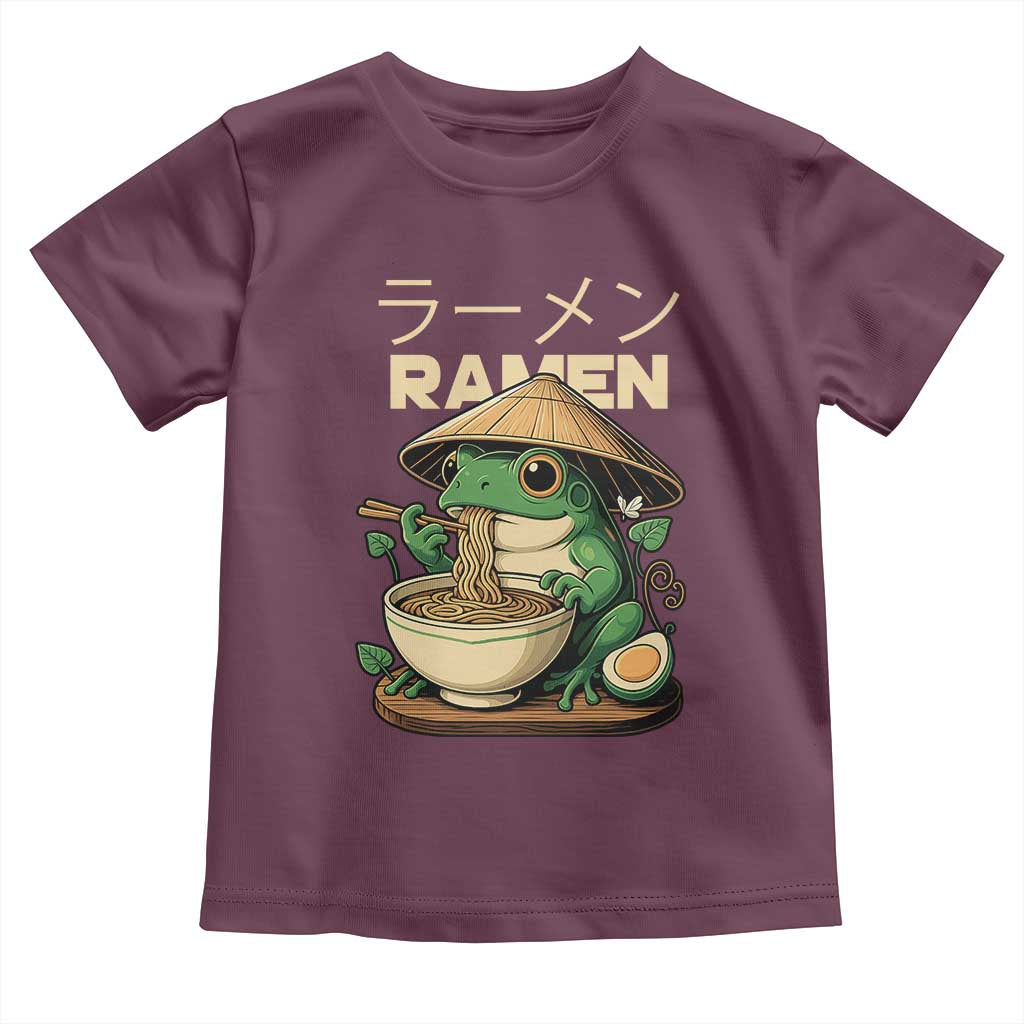Frog Eating Ramen Toddler T Shirt Funny Japanese Food Lover Anime - Wonder Print Shop