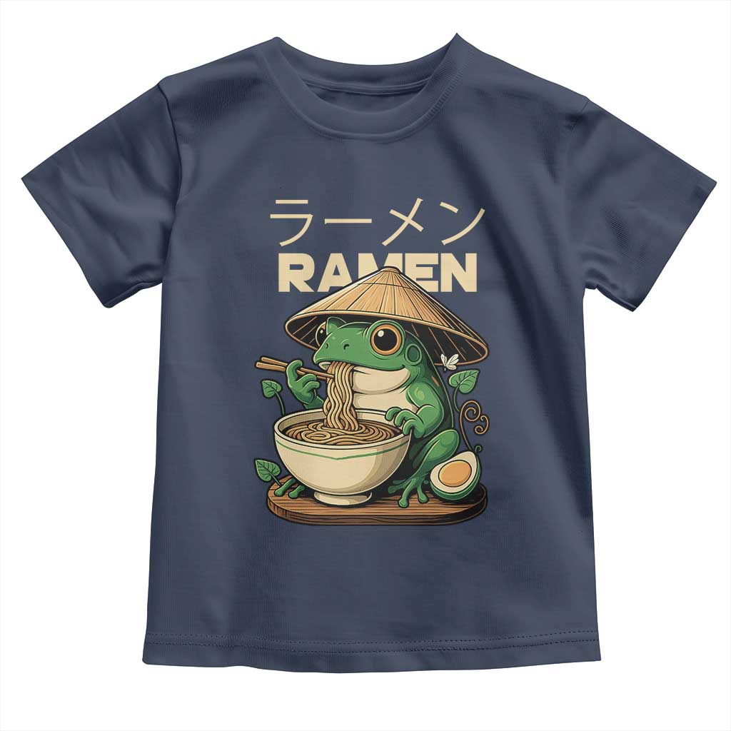 Frog Eating Ramen Toddler T Shirt Funny Japanese Food Lover Anime - Wonder Print Shop