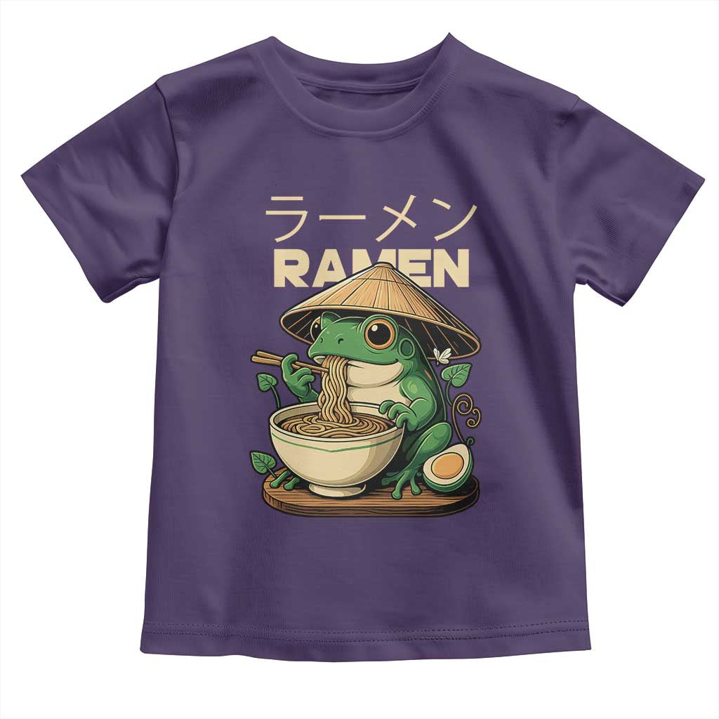 Frog Eating Ramen Toddler T Shirt Funny Japanese Food Lover Anime - Wonder Print Shop