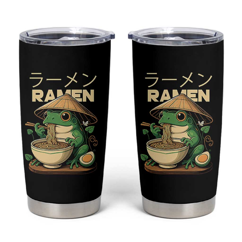 Frog Eating Ramen Tumbler Cup Funny Japanese Food Lover Anime