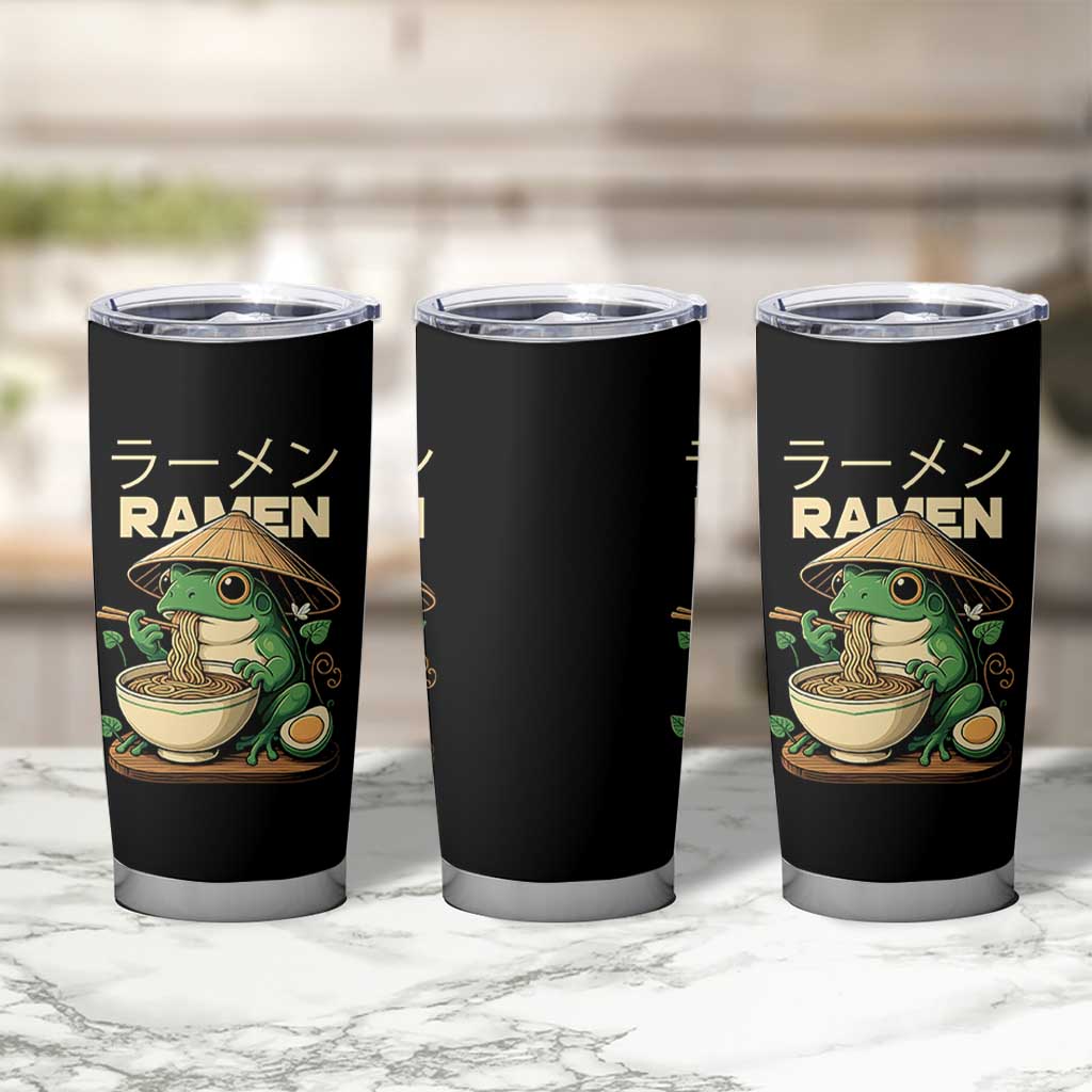 Frog Eating Ramen Tumbler Cup Funny Japanese Food Lover Anime