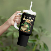 Frog Eating Ramen Tumbler With Handle Funny Japanese Food Lover Anime