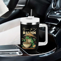 Frog Eating Ramen Tumbler With Handle Funny Japanese Food Lover Anime