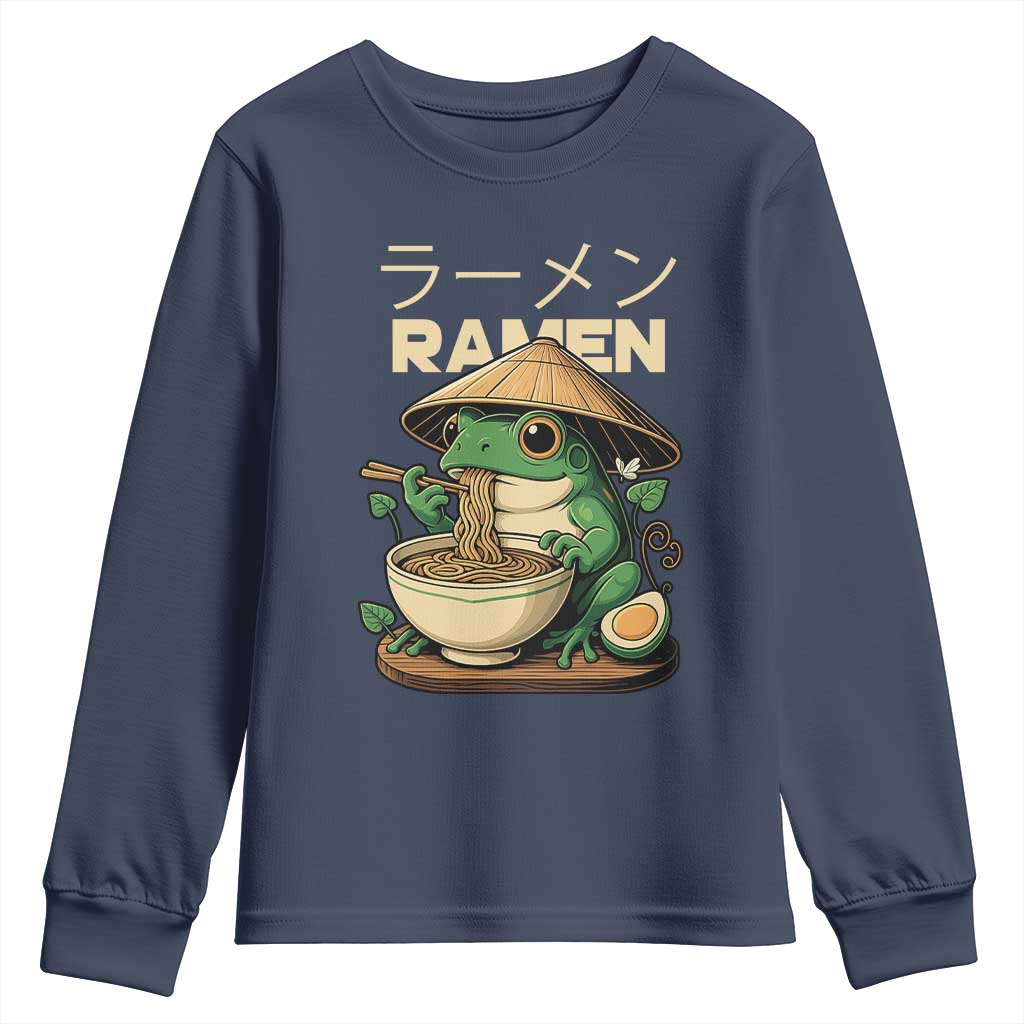Frog Eating Ramen Youth Sweatshirt Funny Japanese Food Lover Anime - Wonder Print Shop