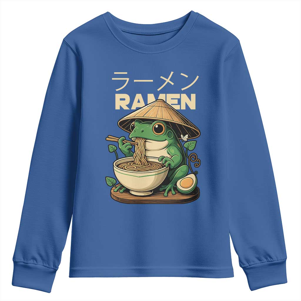 Frog Eating Ramen Youth Sweatshirt Funny Japanese Food Lover Anime - Wonder Print Shop