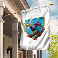 Funny Monkey Playing Baseball With Banana Garden Flag Sport Humor Gift - Wonder Print Shop