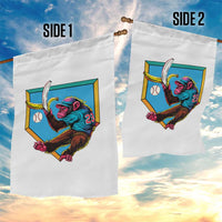 Funny Monkey Playing Baseball With Banana Garden Flag Sport Humor Gift - Wonder Print Shop