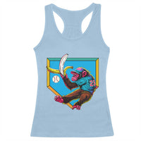 Funny Monkey Playing Baseball With Banana Racerback Tank Top Sport Humor Gift - Wonder Print Shop