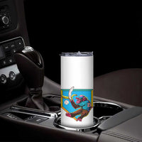 Funny Monkey Playing Baseball With Banana Skinny Tumbler Sport Humor Gift