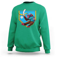 Funny Monkey Playing Baseball With Banana Sweatshirt Sport Humor Gift - Wonder Print Shop