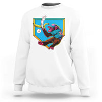 Funny Monkey Playing Baseball With Banana Sweatshirt Sport Humor Gift - Wonder Print Shop
