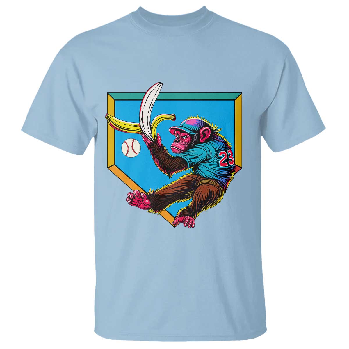 Funny Monkey Playing Baseball With Banana T Shirt Sport Humor Gift - Wonder Print Shop
