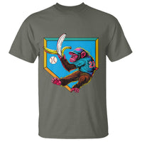 Funny Monkey Playing Baseball With Banana T Shirt Sport Humor Gift - Wonder Print Shop
